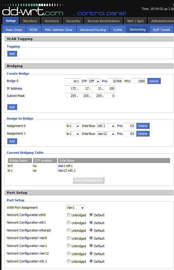 DD-WRT VLANs und Bridges