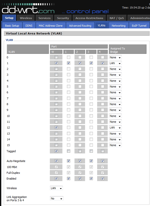 DD-WRT VLAN Einstellungen